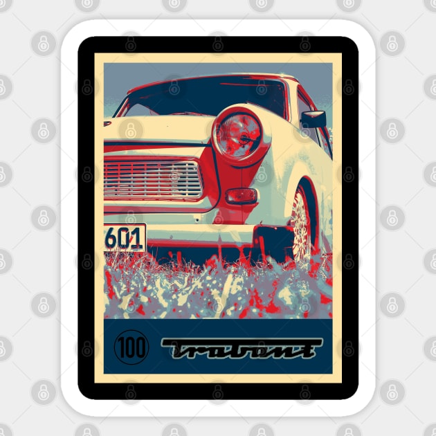 trabant, ddr, gdr classic car - 3 Sticker by hottehue